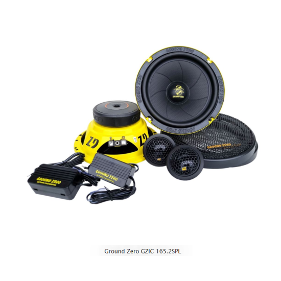 Ground Zero GZIC 165.2SPL 2-drożny zestaw głośnikowy o średnicy woofera 165 mm. Moc woofera 120 W RMS. Impedancja 3 Ohm